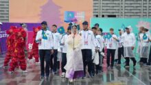 Азиада-2023: Торжественное поднятие государственного флага Казахстана в Ханчжоу (фото, видео)